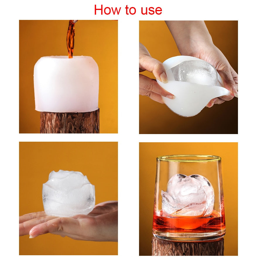 RoseChill - 3D Silicone Rose Shape Ice Cube Mold