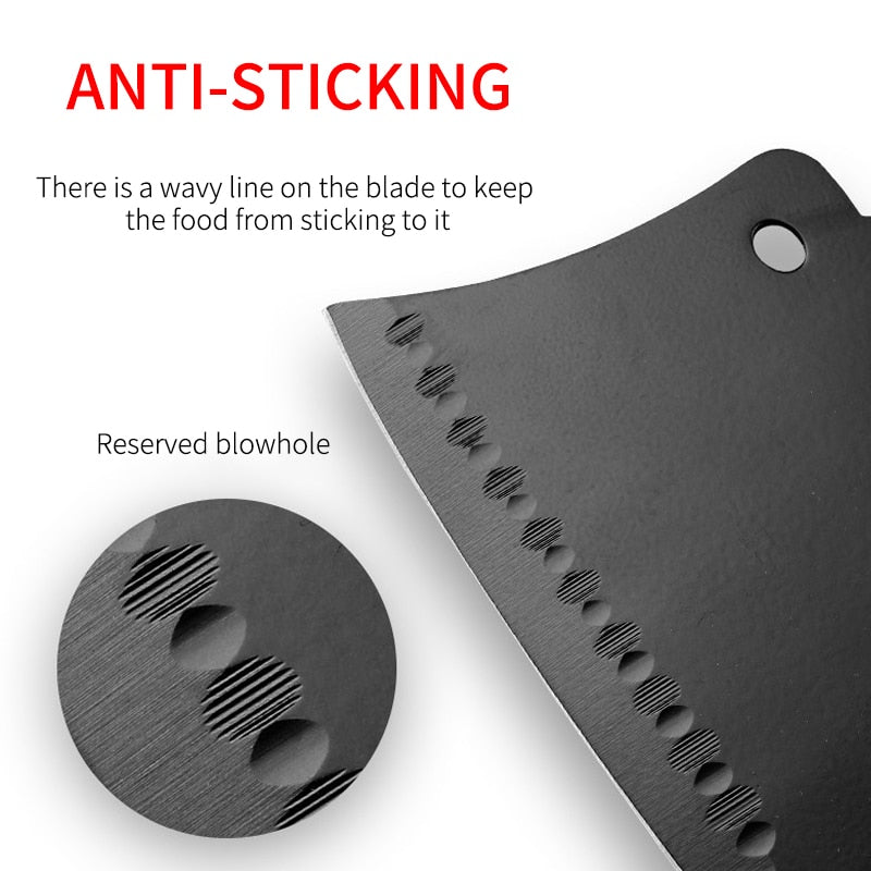 SharpChop - Black Blade Stainless Steel Butcher Knife