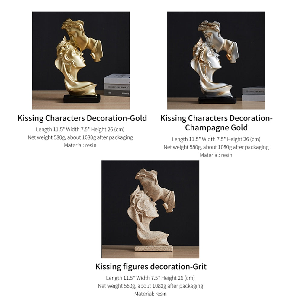 GoldKiss - Sculpture Exquisite Resin Couple Gift Creative Statue