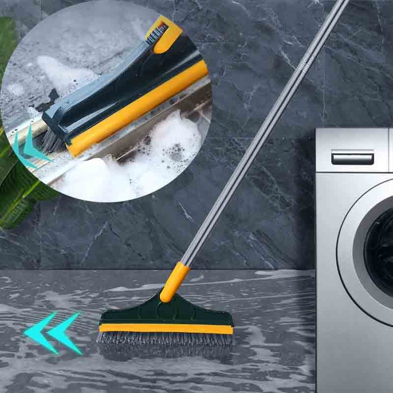 SqueekyScrub - 120° Triangular Rotating Floor Scrub Brush With Long Handle