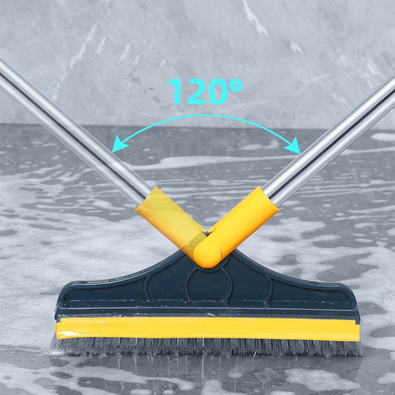 SqueekyScrub - 120° Triangular Rotating Floor Scrub Brush With Long Handle