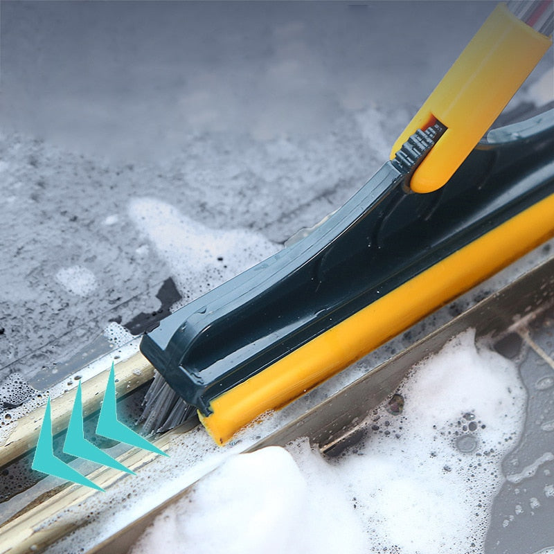 SqueekyScrub - 120° Triangular Rotating Floor Scrub Brush With Long Handle