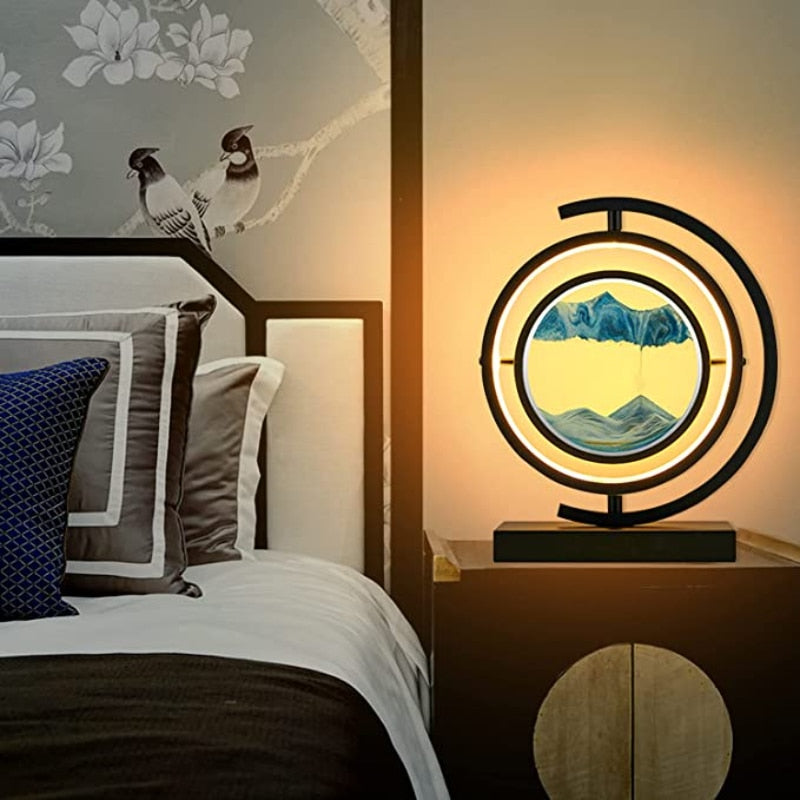 SandFlow - Creative Hourglass Decor - Led 3d Sahara Desert Moving Sand Art Sculpture