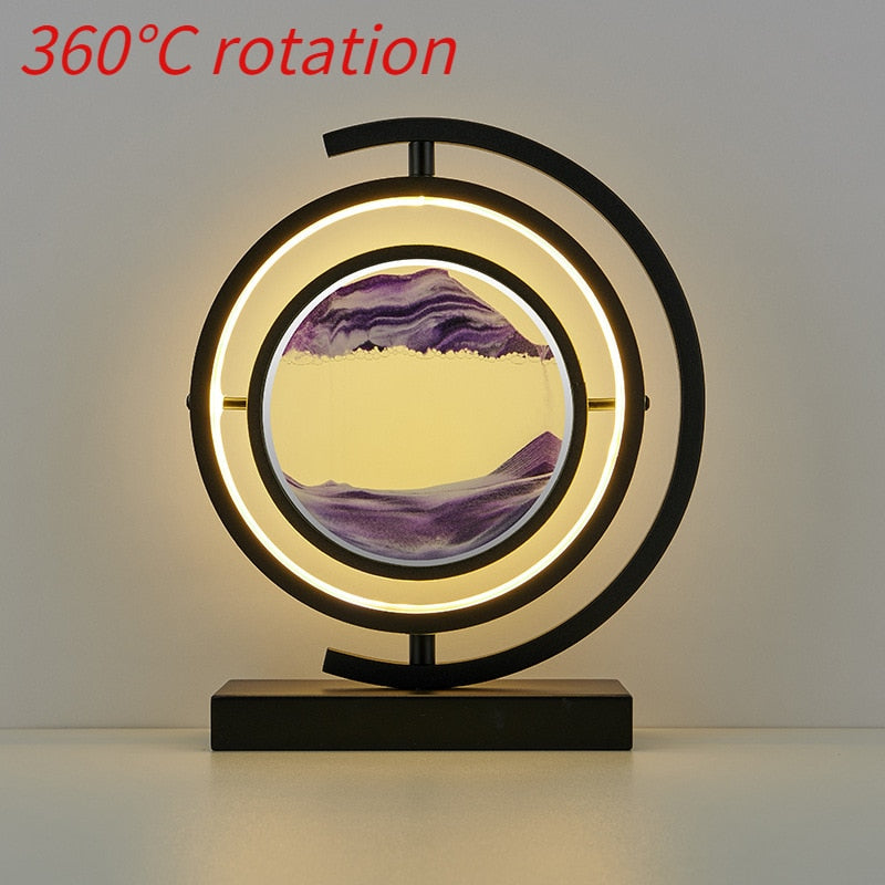 SandFlow - Creative Hourglass Decor - Led 3d Sahara Desert Moving Sand Art Sculpture