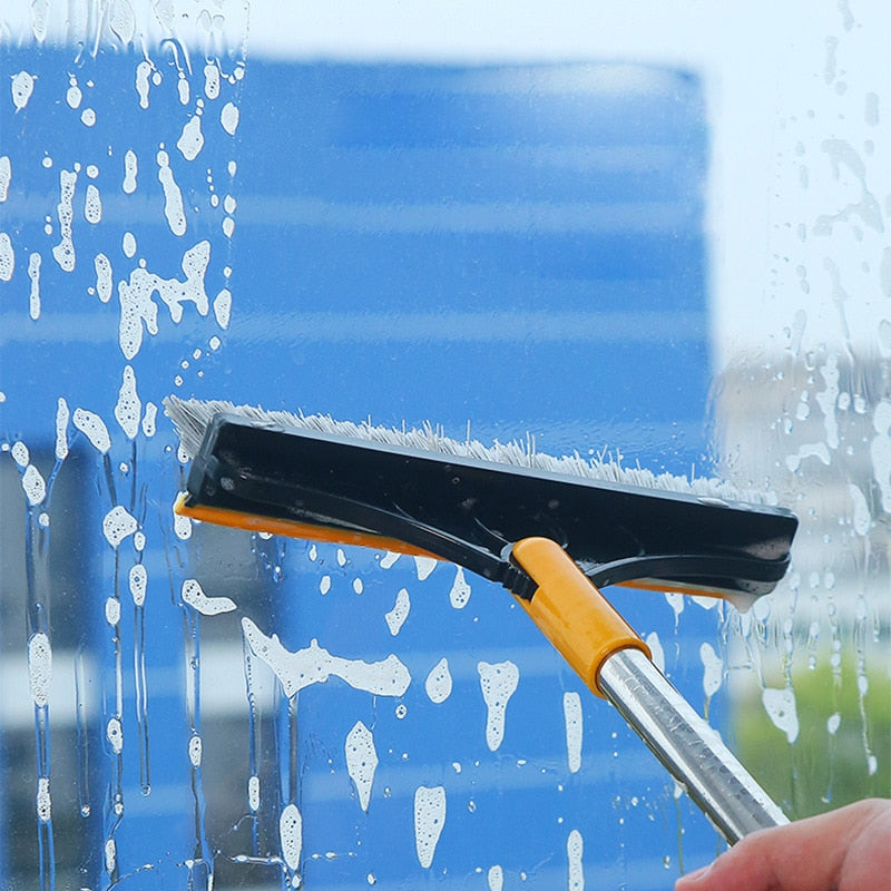 SqueekyScrub - 120° Triangular Rotating Floor Scrub Brush With Long Handle