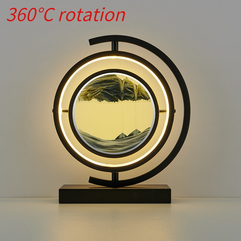 SandFlow - Creative Hourglass Decor - Led 3d Sahara Desert Moving Sand Art Sculpture