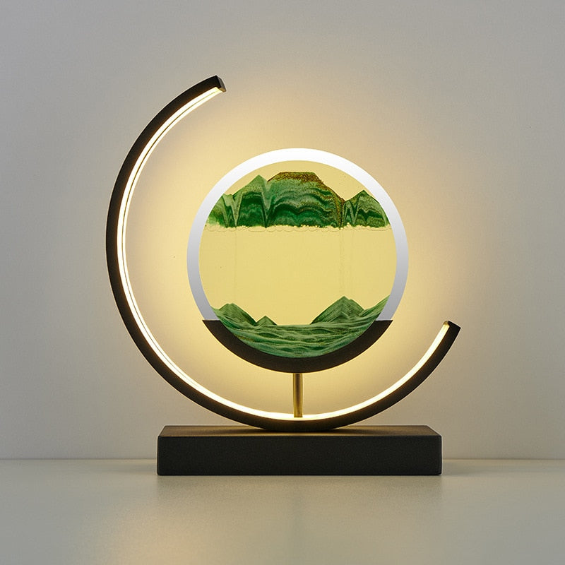 SandFlow - Creative Hourglass Decor - Led 3d Sahara Desert Moving Sand Art Sculpture