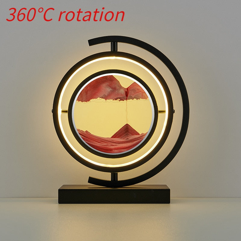 SandFlow - Creative Hourglass Decor - Led 3d Sahara Desert Moving Sand Art Sculpture