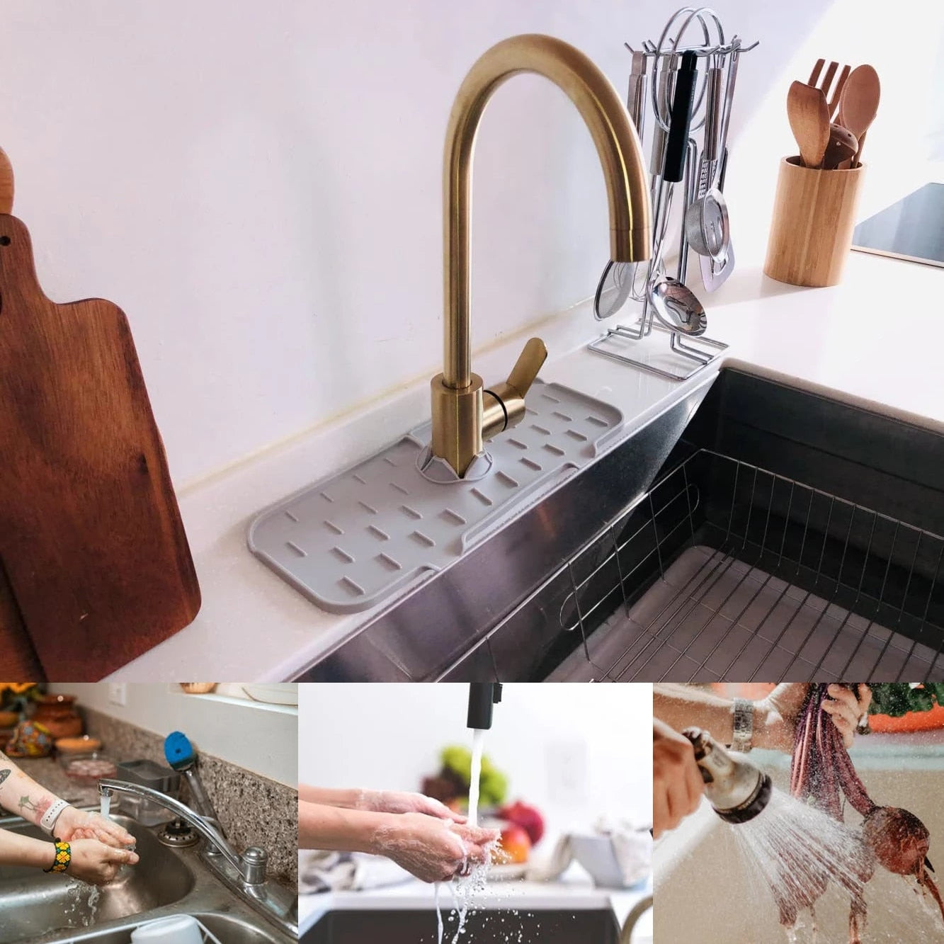 DripPad - KitchenGuard Silicone Faucet Handle Drip Catcher Tray