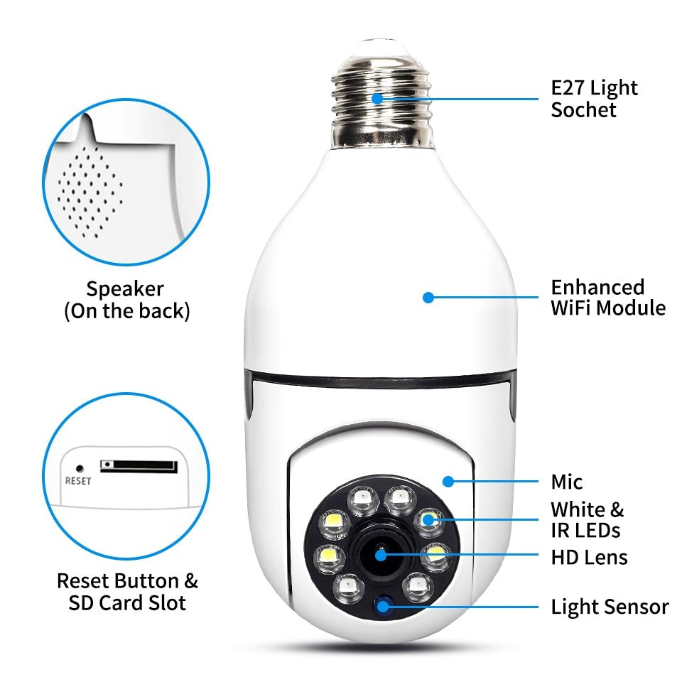 TraceBulb - Wireless Wifi Light Bulb Camera Security Camera